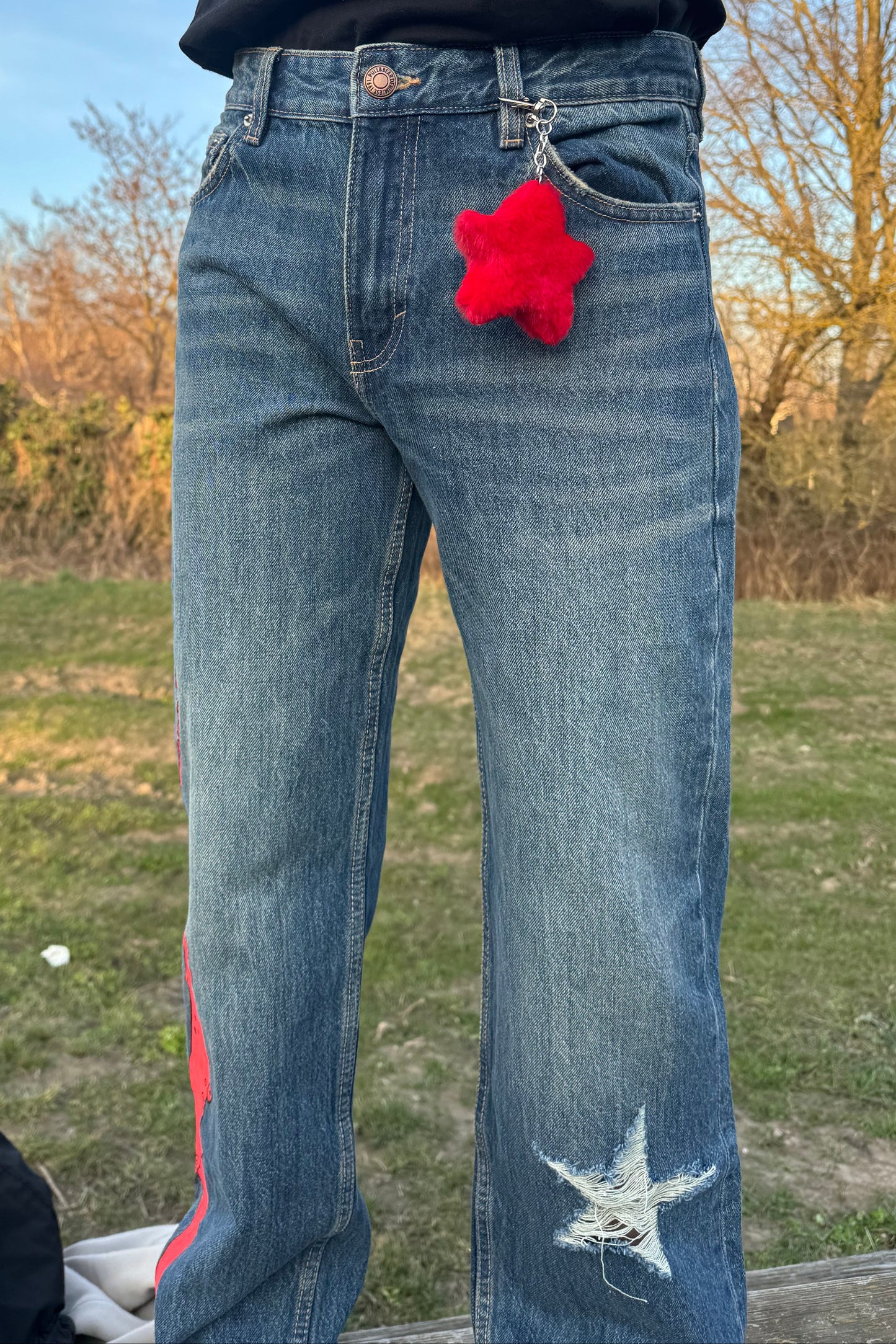 Handbemalte Jeans "Tentacle"