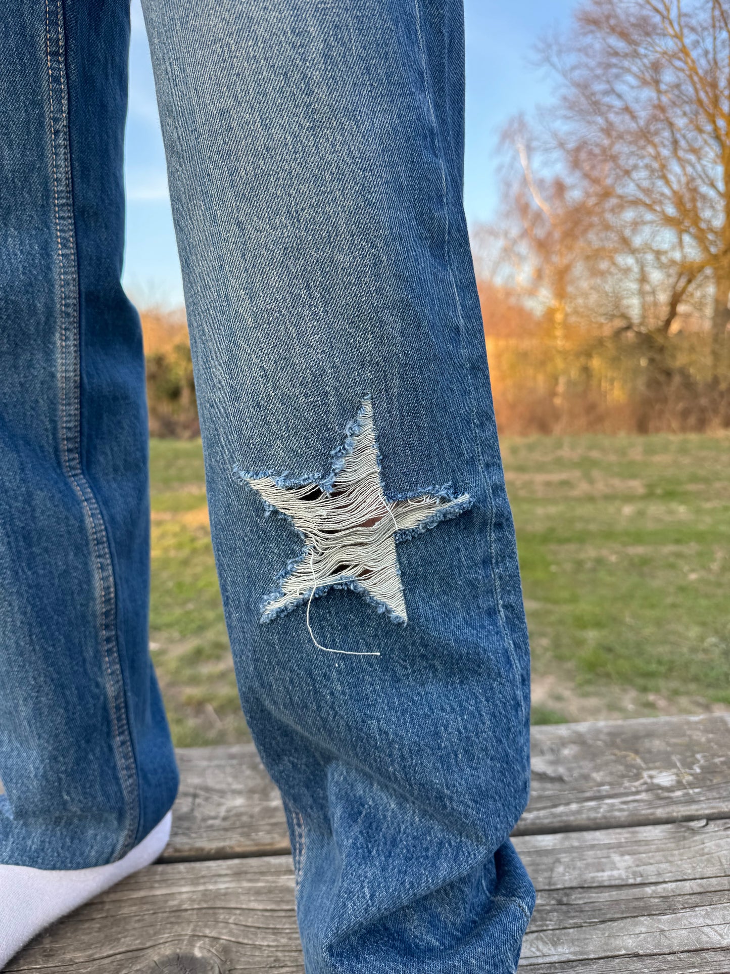 Handbemalte Jeans "Tentacle"