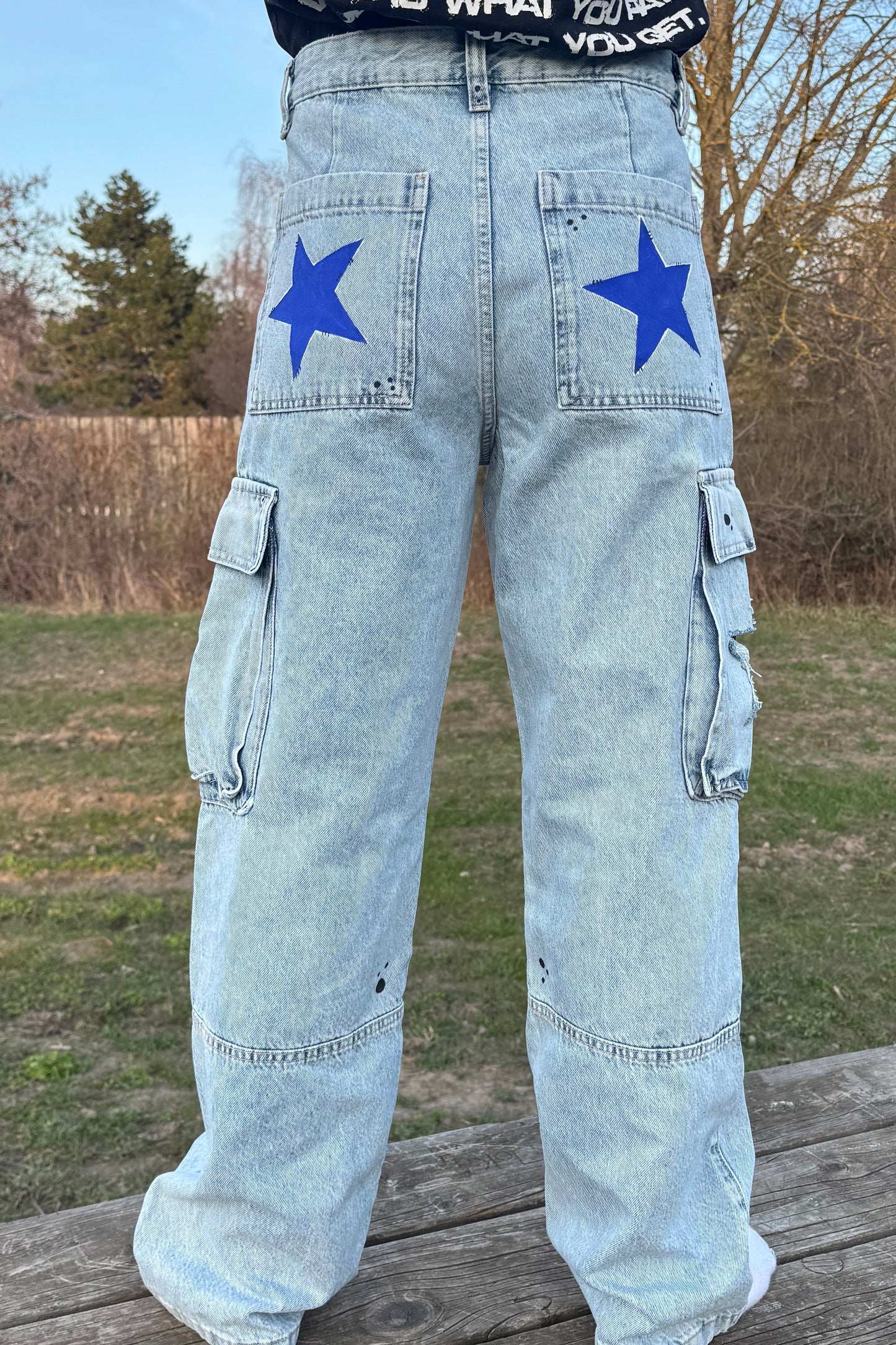 Handbemalte Jeans "I see Stars"