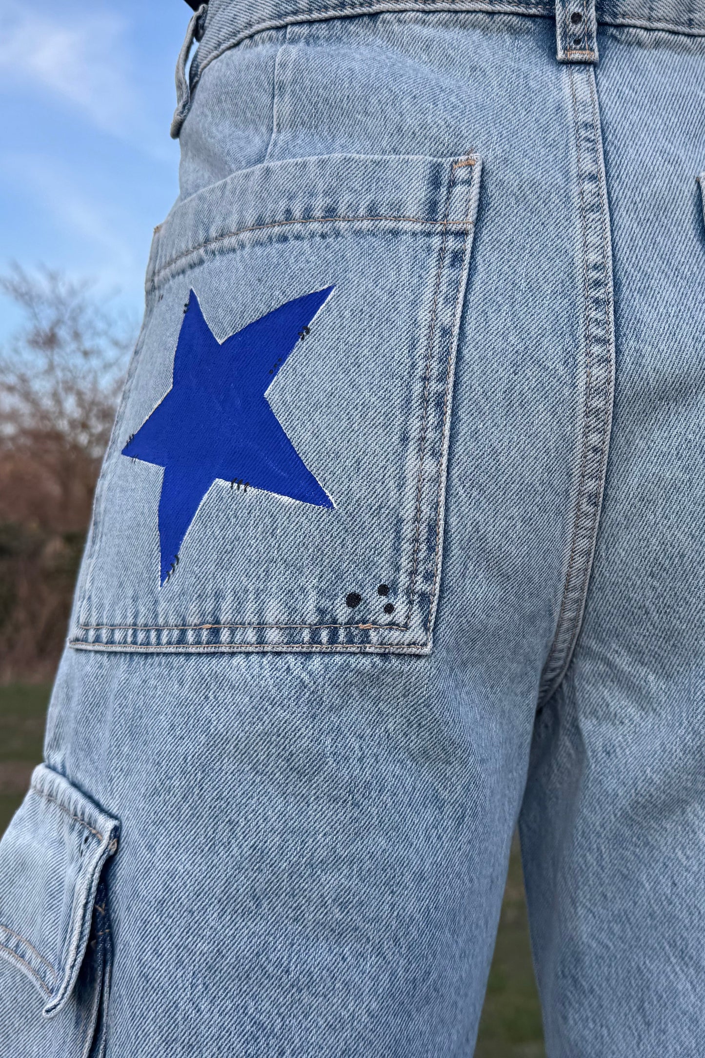 Handbemalte Jeans "I see Stars"