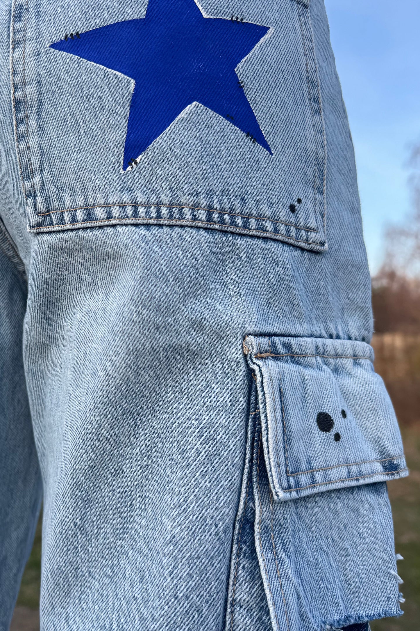 Handbemalte Jeans "I see Stars"