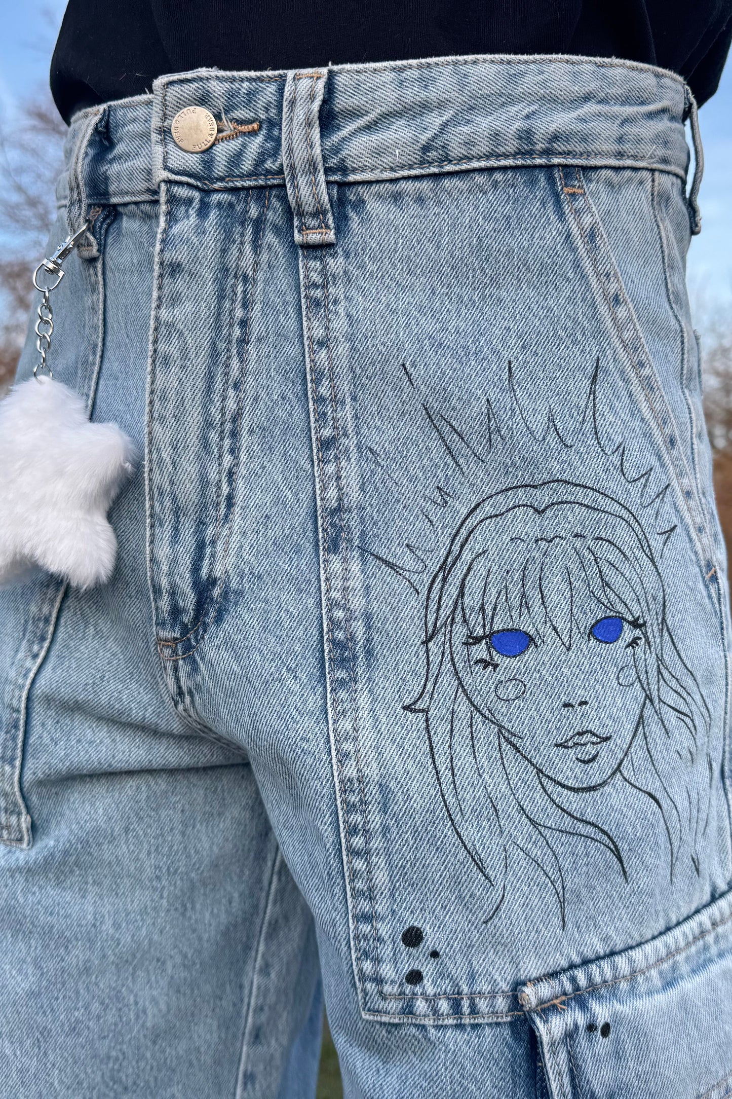 Handbemalte Jeans "I see Stars"