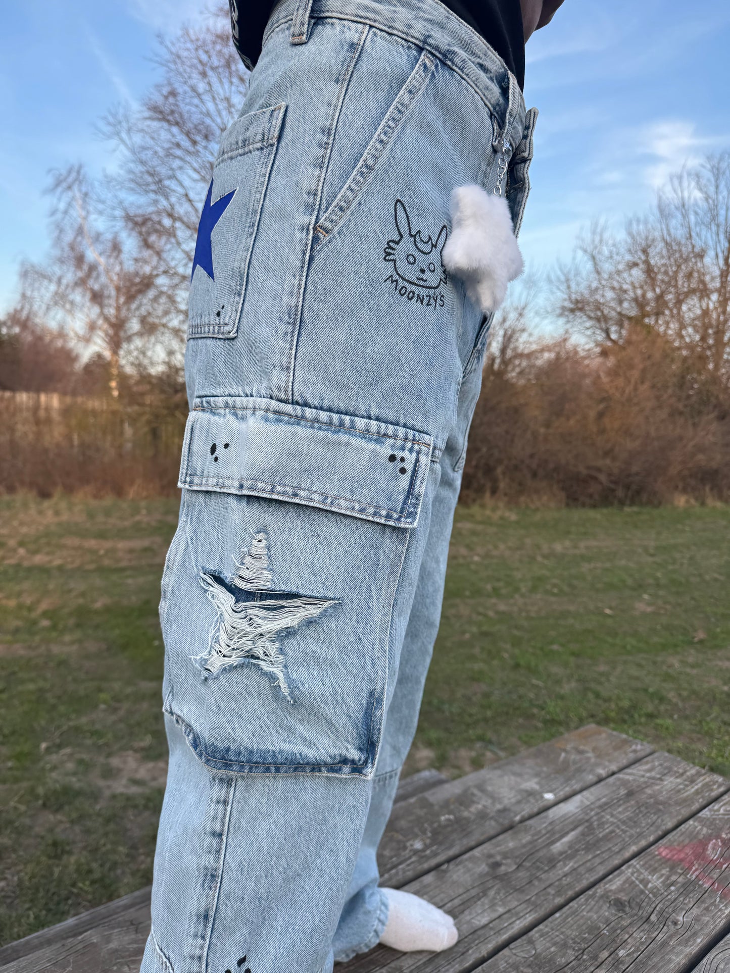 Handbemalte Jeans "I see Stars"